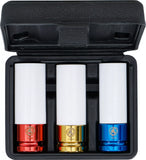 Kraft-Skoninsats-sats | Inre fyrkant 12,5 mm (1/2") | 17 - 19 - 21 mm | 3 delar. BGS Diy 7310