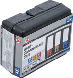 Kraft-Skoninsats-sats | Inre fyrkant 12,5 mm (1/2") | 17 - 19 - 21 mm | 3 delar. BGS Diy 7310