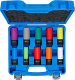 Kraft-skonhylsa-sats | 12,5 mm (1/2") | 15 - 24 mm och specialhjulbultar | 10 delar. BGS 7311