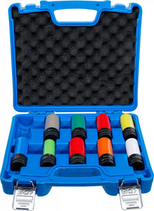 Kraft-skonhylsa-sats | 12,5 mm (1/2") | 15 - 24 mm och specialhjulbultar | 10 delar. BGS 7311