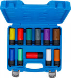 Kraft-skonhylsa-sats | 12,5 mm (1/2") | 15 - 27 mm och specialhjulbultar | 11 delar. BGS 74254