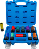 Kraft-skonhylsa-sats | 12,5 mm (1/2") | 15 - 27 mm och specialhjulbultar | 11 delar. BGS 74254