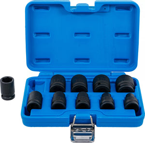 Krafthylsa-sats Sexkant | 12,5 mm (1/2") | 3/8 - 15/16" | Tumsstorlekar | 10 delar. BGS 74296