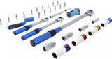 Momentnyckel-sats | 6,3 mm (1/4"), 10 mm (3/8"), 12,5 mm (1/2") | 31 delar. BGS 74305