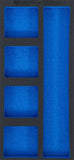 Verkstadsvagninlägg 1/3, tom: 5 Förvarignsfack | 408 x 189 x 32 mm. BGS 74362
