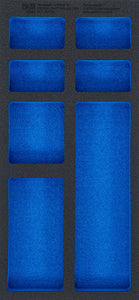 Verkstadsvagninlägg 1/3, tom: 7 Förvarignsfack | 408 x 189 x 32 mm. BGS 74363