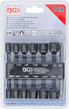 Hylsa-sats Sexkant | Yttre sexkant 6,3 mm (1/4") | för Borrmaskiner | 1/4 - 1/2", 6 - 13 mm | 14 delar. BGS 74423