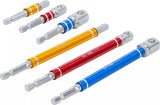 Adaptersats för borrmaskiner | kulört | Fäste yttre sexkant 6,3 mm (1/4") | Yttre sexkant 6,3 mm (1/4"), 10 mm (3/8"), 12,5 mm (1/2")| 75 - 150 mm | 6 delar. BGS 74424
