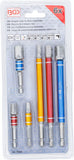 Adaptersats för borrmaskiner | kulört | Fäste yttre sexkant 6,3 mm (1/4") | Yttre sexkant 6,3 mm (1/4"), 10 mm (3/8"), 12,5 mm (1/2")| 75 - 150 mm | 6 delar. BGS 74424