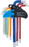 Vinkelnyckel-sats | Multicolour | Inre sexkant 1,5 - 10 mm | 9 delar. BGS 74455