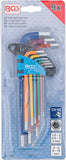 Vinkelnyckel-sats | Multicolour | Inre sexkant 1,5 - 10 mm | 9 delar. BGS 74455