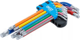Vinkelnyckel-sats | Multicolour | T-Profil (för Torx) T10 - T50 | 9 delar. BGS 74458
