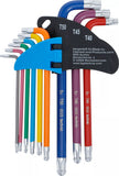 Vinkelnyckel-sats | Multicolour | T-Profil (för Torx) med kulhuvud T10 - T50 | 9 delar. BGS 74467