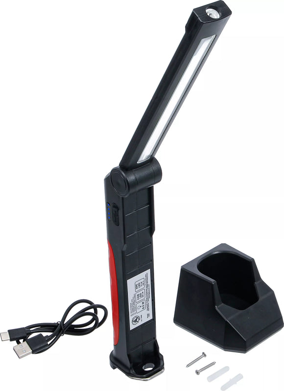 Laddningsbar viklampa | COB-LED | 6,5 W | med laddningsstation. BGS Diy 74636