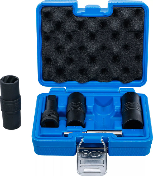 Kraft-special hylsnyckel-vändhylsa-sats | Sexkant & skruvdragare 17 - 19 - 21 mm | 12,5 mm (1/2