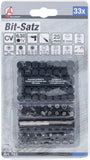 Bit-sats | Kort | Yttre sexkant 6,3 mm (1/4") | Olika profiler | 33 delar. BGS Diy 763