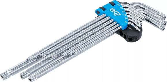 Vinkelnyckel-sats | extra lång | TS-Profil (för Torx Plus) TS10 - TS50 | 9 delar. BGS 777