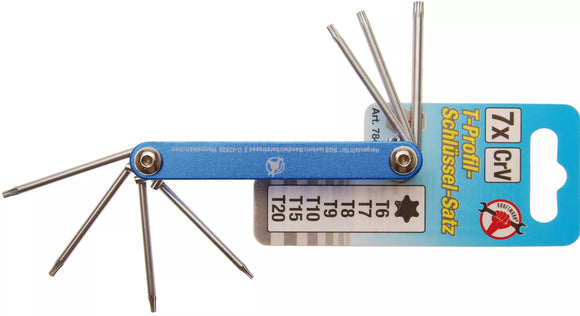 Vinkelnycklar | T-Profil (för Torx) | T6 - T20 | 7 delar. BGS Diy 7848