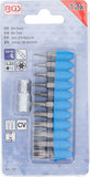 Bit-sats | Yttre sexkant 6,3 mm (1/4") | T-Profil (för Torx) | 11 delar. BGS 784