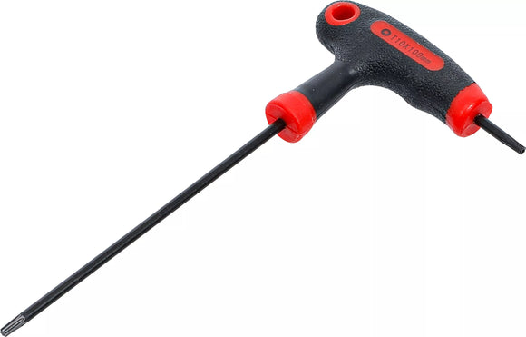 Skruvmejsel med T-handtag och klinga på sidan | T-Profil (för Torx) med/utan borrning T10. BGS Diy 7880-T10