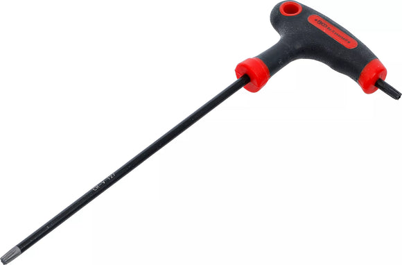 Skruvmejsel med T-handtag och klinga på sidan | T-Profil (för Torx) med/utan borrning T27. BGS Diy 7880-T27
