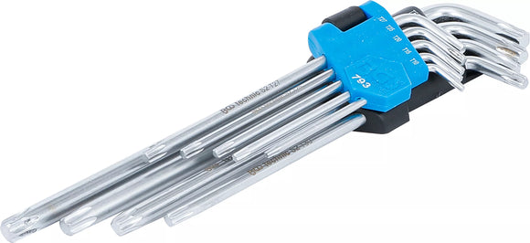 Vinkelnyckel-sats | extra lång | T-Profil (för Torx) T10 - T50 | 9 delar. BGS 793