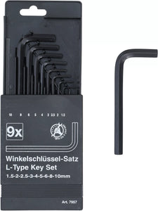 Vinkelnyckel-sats | Inre sexkant 1,5 - 10 mm | 9 delar. BGS Diy 7957