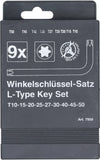Vinkelnyckel-sats | T-Profil (för Torx) T10 - T50 | 9 delar. BGS Diy 7959