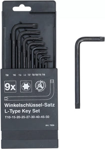 Vinkelnyckel-sats | T-Profil (för Torx) T10 - T50 | 9 delar. BGS Diy 7959