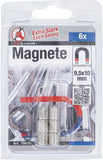 Magnet-sats | extra kraftig | Ø 9,5 mm | 6 delar. BGS Diy 79919