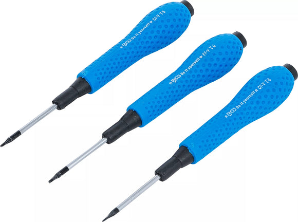 Precisions-Skruvmejsel-sats | T-Profil (för Torx) T4 / T5 / T6 | 3 delar. BGS Diy 803