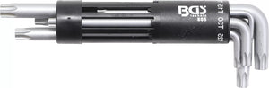 Vinkelnyckel-sats | extra lång | T-Profil (för Torx) med borrning T10 - T50 | 8 delar. BGS 805