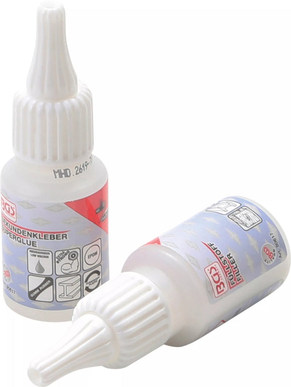 Lim-Reparationssats | 2-K Svetsfog | Industrilim 20 g / Granulat 20 g. BGS 80617