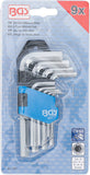 Vinkelnyckel-sats | kort | Inre sexkant 1,5 - 10 mm | 9 delar. BGS 807