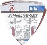 Slipblad-sats för trekantsslip | 95 x 95 mm | K 40 - 180 | 50 delar. BGS Diy 80815