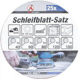 Slipblad-sats för excenterslip | Ø 125 mm | K 40 - 180 | 25 delar. BGS Diy 80817