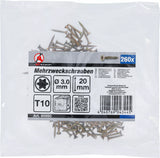 Universalskruv | T-Profil (för Torx) T10 | 3,0 x 20 mm | 260 st.. BGS Diy 80990