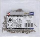 Universalskruv | T-Profil (för Torx) T10 | 3,0 x 20 mm | 260 st.. BGS Diy 80990
