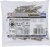 Universalskruv | T-Profil (för Torx) T10 | 3,5 x 35 mm | 200 st.. BGS Diy 80993