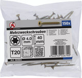 Universalskruv | T-Profil (för Torx) T20 | 4,0 x 40 mm | 150 st.. BGS Diy 80994