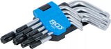 Vinkelnyckel-sats | kort | T-Profil (för Torx) med borrning T10 - T50 | 9 delar. BGS 809