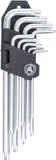 Vinkelnyckel-sats | lång | T-Profil (för Torx) | T10 - T50 | 9 delar. BGS Diy 816