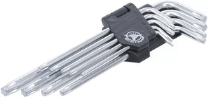 Vinkelnyckel-sats | lång | T-Profil (för Torx) | T10 - T50 | 9 delar. BGS Diy 816