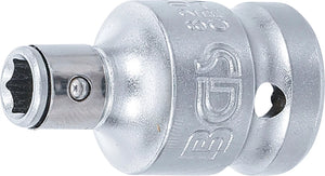 Bit-Adapter med spärrkula | Inre fyrkant 12,5 mm (1/2") | Inre sexkant 6,3 mm (1/4"). BGS 8201