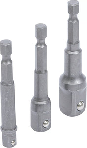 Adaptersats för borrmaskiner | 6,3 mm (1/4") | 6,3 mm (1/4") / 10 mm (3/8") / 12,5 mm (1/2") | 3 delar. BGS Diy 8204