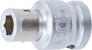 Bit-Adapter med spärrkula | Inre fyrkant 10 mm (3/8") | Inre sexkant 6,3 mm (1/4"). BGS 8225