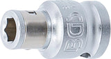 Bit-Adapter med spärrkula | Inre fyrkant 10 mm (3/8") | Inre sexkant 6,3 mm (1/4"). BGS 8225