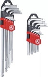 Vinkelnyckel-sats | lång | T-Profil (för Torx) T10 - T50 / inre sexkant 1,5 - 10 mm | 18 delar. BGS Diy 822