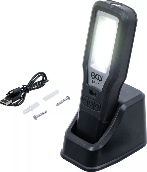COB-LED arbetslampa | fällbar | med laddningsstation. BGS 85347