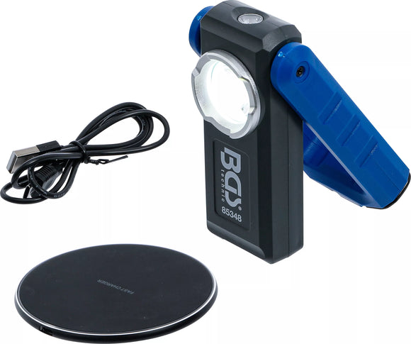 COB-LED-Verkstadslampa med magnet och krok | fällbar | Med induktiv laddningsfunktion. BGS 85348